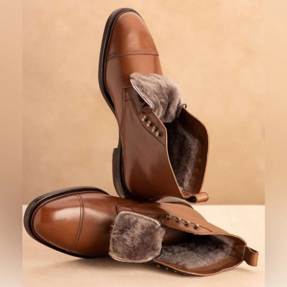 Meermin Oak Antique Calf Shearling lined Boots 7.5UK = 8.5US - Picture 5 of 5